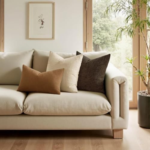 MIULEE Bronze Chenille Couch Lumbar Throw Pillow Covers, 12x20 - Image 3