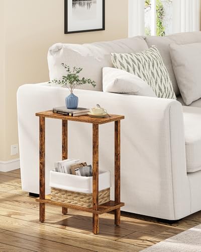 TUTOTAK Narrow Side Table, 2-Tier Small End Table for Couch by ChoosetutotakFurnitureBuildYourCozyHome
