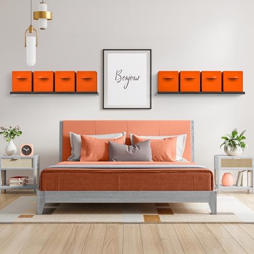 Sorbus Fabric Storage Cubes, 8 Pack, with Handles (11 Inch, Orange) - Image 3