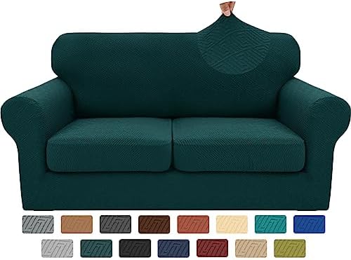 XINEAGE 3-Piece Stretch Loveseat Sofa Cover, Washable Couch Covers for Dog by XINEAGE
