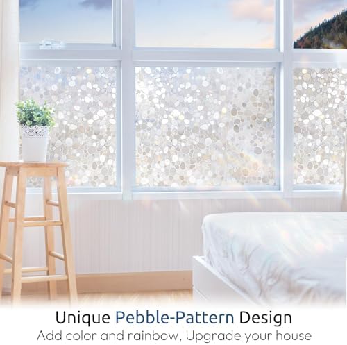 rabbitgoo Window Privacy Film, Decorative Rainbow Clings, 23.6" x 157.4" - Image 3