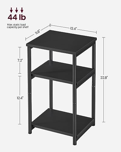 VASAGLE Side Table, Small End Table, Tall Nightstand, Steel Frame - Image 3