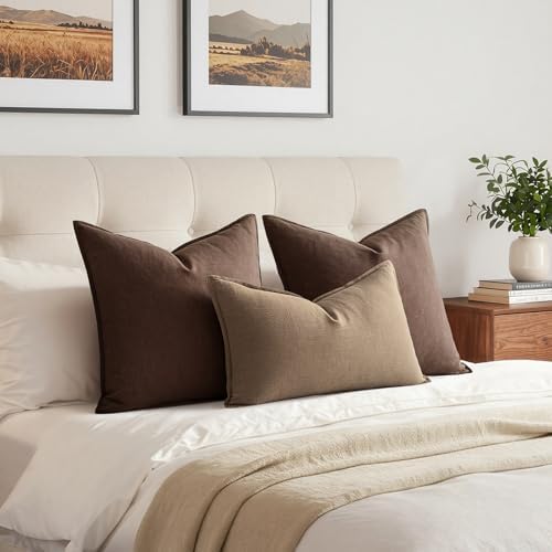 MIULEE Decorative Linen Lumbar Pillow Cover 12x20 Inch Khaki - Image 4