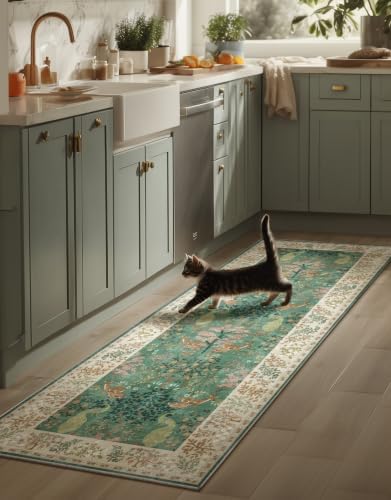 Runner Rug Washable Kitchen Runner: 2'6"x8' Hallway Runner Stain Resistant Non Slip Low Pile Soft Carpet Runners Rug for Entryway Bedroom Hallway Beside Bathroom Laundry Room by palohom