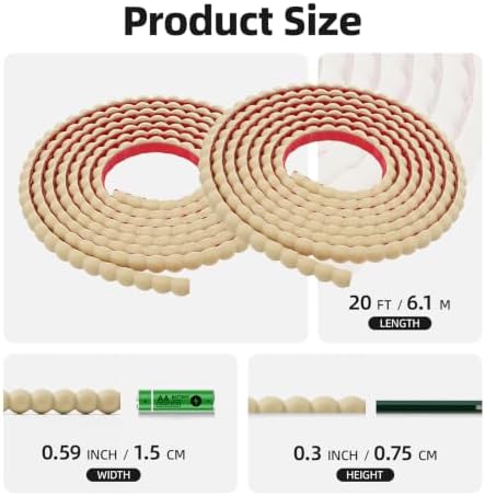 20ft Decorative Bead Pearl Peel and Stick Wall Molding Trim, Wood - Image 6