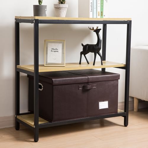 PRANDOM Collapsible Storage Box with Lid [1-Pack] Leather Fabric Foldable Storage Bin Organizer Container Basket Cube with Cover for Home Bedroom Closet Office Nursery Brown (22.8X15.7X11.8) - Image 2