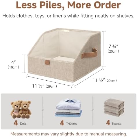 StorageWorks Closet Storage Bins Trapezoid, Brown and Beige, Small, 3-Pack - Image 6