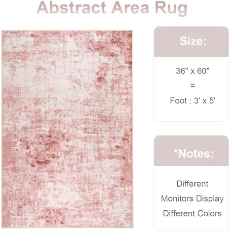 Modern Abstract 3x5 Rug, Non Slip Entryway Rug, Soft Machine Washable Rugs - Image 2
