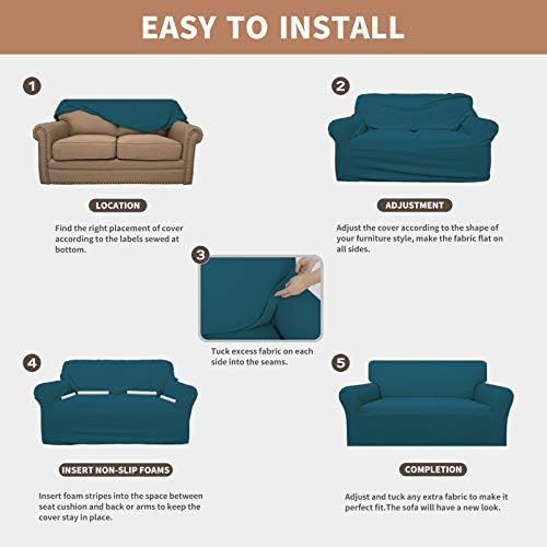Easy-Going 100% Waterproof Loveseat Couch Cover Stretch Jacquard Sofa Cover - Image 5