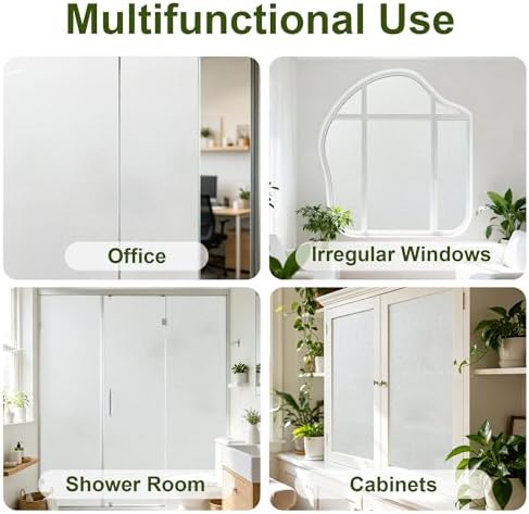 Frosted Glass Window Privacy Film Anti-UV,Embossed White,17.5"x78.7" - Image 4