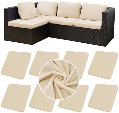 8 Pcs Outdoor Cushion Covers, Patio Sofa Cushion Covers Replacement by BIETYONE