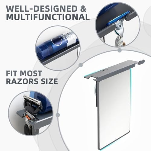TAILI Shower Mirror Fogless for Shaving,Fogless Mirror for Shower with Tray - Image 5
