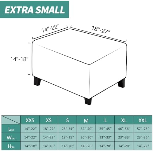 MAXIJIN Velvet Ottoman Cover Rectangular Stretch Square Ottoman Covers Slipcover Rectangle Washable Foot Stool Cover Thick Storage Protector with Elastic Bottom (Ottoman X-Small, White) - Image 3