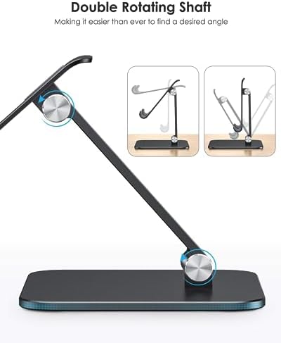 OMOTON Upgraded Adjustable Tablet Stand Holder, Heavy Duty Foldable Portable Monitor Stand, Travel Essentials for iPad Pro/Air/Mini, Surface Pro, 4.7''-15.6', Black - Image 3