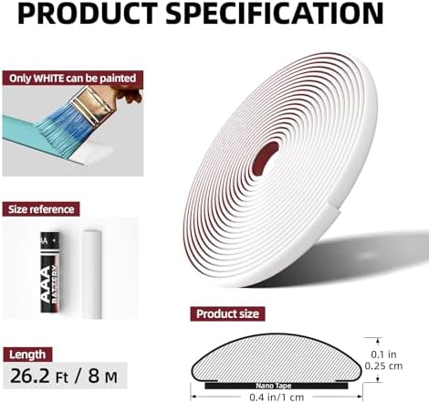26.2Ft Peel and Stick Wall Molding Trim White - Image 4