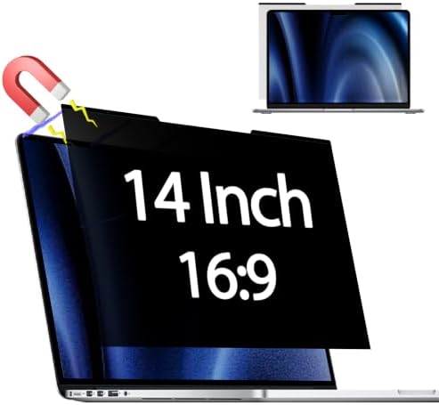 Magnetic Laptop Privacy Screen for 14 Inch 16:9 Aspect Ratio by Halloive