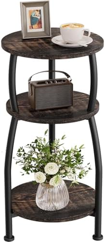 Small Round Side Table, 3-Tier Slim End Table for Small Spaces by designyourhome