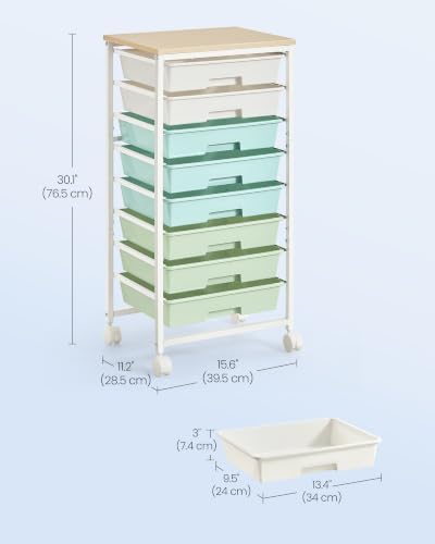 VASAGLE Rolling Cart with Drawers, Craft Organizers and Storage - Image 3