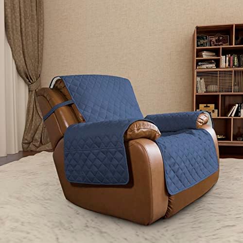 Easy-Going Reversible Couch Cover, Oversized Recliner, Dark Blue/Ivory - Image 2