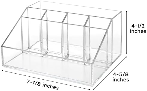 STORi Stackable Desk Organizer, Clear Pen Pencil Makeup Brush Holder for Desktops and Vanities, 6 Compartment Caddy (Made in USA) - Image 2