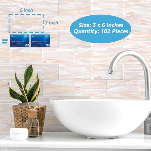 Art3d 102-Pack Peel and Stick Backsplash on Subway Tile, Yellow Jasper - Image 6