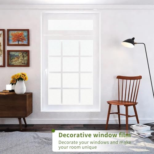 WPCTEV Frosted Glass Window Privacy Film, Static Cling, Pure 35.4In x 8Ft - Image 5