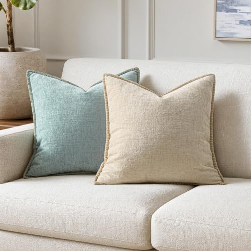 MIULEE Decorative Couch Throw Pillow Covers 20x20 Inch Beige 2 Pack - Image 4