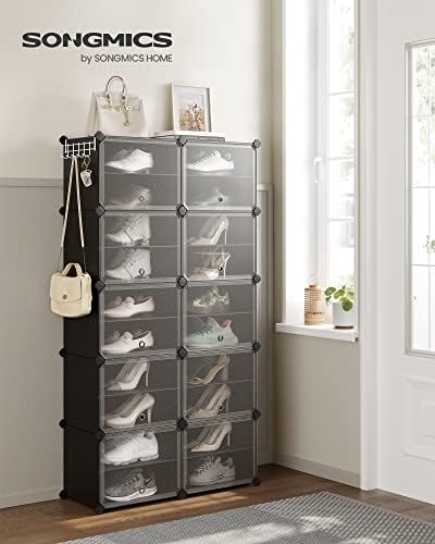 SONGMICS Shoe Rack, 10-Tier with Doors, 40-Pair Storage Cabinet - Image 2