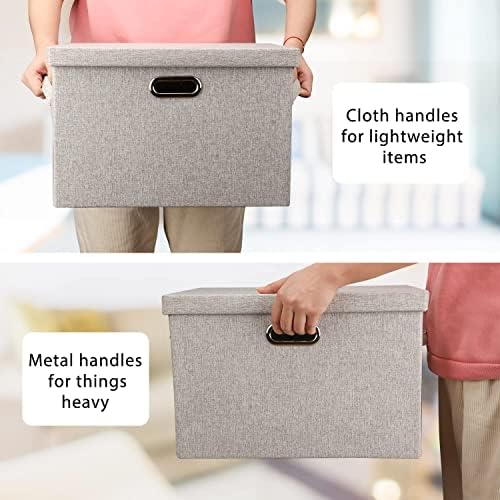 Storage Bins with Lids Fabric Closet Organizers Cubes Office Organization - Image 4