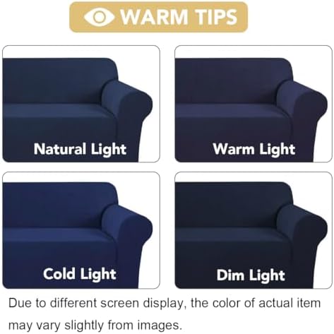 H.VERSAILTEX Stretch Oversized Sofa Cover 1 Piece Sofa Slipcovers for Living Room Feature Thick Checked Jacquard Fabric with Elastic Bottom, Sofa X-Large - Navy - Image 3