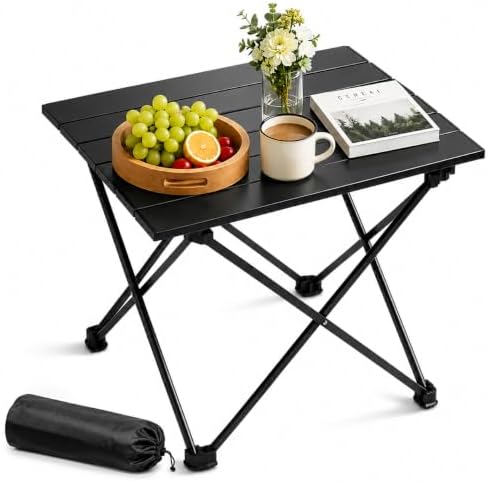 Folding Camping Table – Ultralight Aluminum Portable Table for Camping, Hiking, Backpacking, Picnic, Beach, BBQ – Compact Lightweight Collapsible Travel Side Table for Outdoor, RV, (1) by Unknown