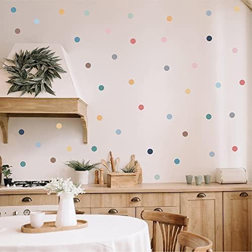 300 PCS Removable Boho Polka Dot in Earthy Morandi Tones Vinyl Wall Decals | 10 sheets matte vinyl peel & stick circle wall stickers for girls bedroom, nursery, classroom & apartment decor(1.6 in) - Image 7