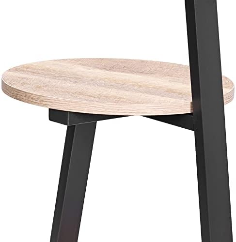 BEWISHOME Small Round Side Table, End Table with Storage Shelves, Greige - Image 7