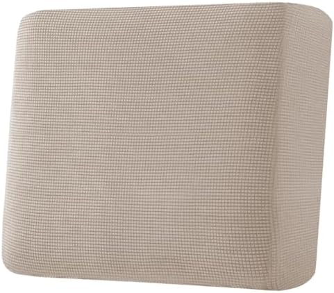 H.VERSAILTEX Super Stretch Individual Seat Cushion Covers Sofa Covers Couch Cushion Covers Slipcover Sets Thick Jacquard Textured Twill Fabric (1 Piece Chair Cushion Cover, Sand) by HVERSAILTEX
