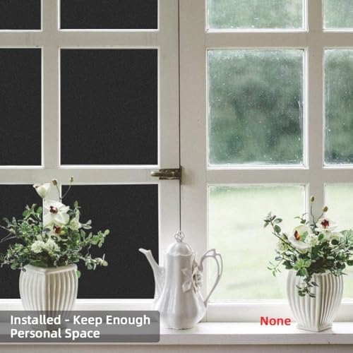 DUOFIRE Blackout Window Privacy Film, Room Darkening Film, 11.8" x 47" - Image 3