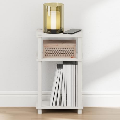 Furinno JUST Toolless 3-Tier Night Stand, Open Storage, White - Image 6