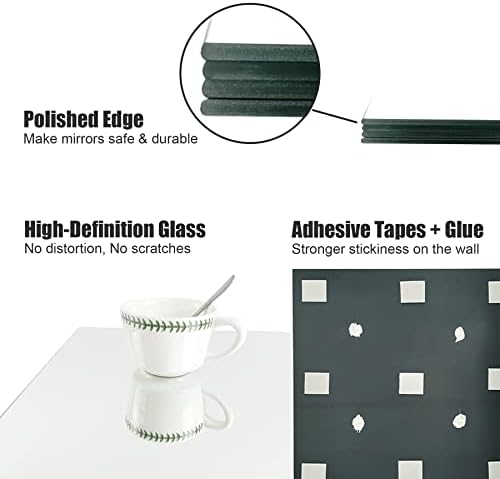 TRAHOME Home Gym Mirror Tiles for Wall, 12"x12"x4PCS Full Length Mirror - Image 6