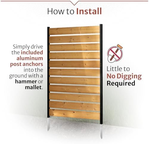 Enclo Concord Privacy Screen, Cedar Wood DIY No Dig Kit - Image 4
