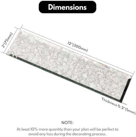 Lovdeco Peel and Stick Antique Beveled Mirror Tile Subway Mirror Backsplash 3x12 Inch for Kitchen Bathroom Wall (20 Pcs, 5 SQ.FT.) - Image 2