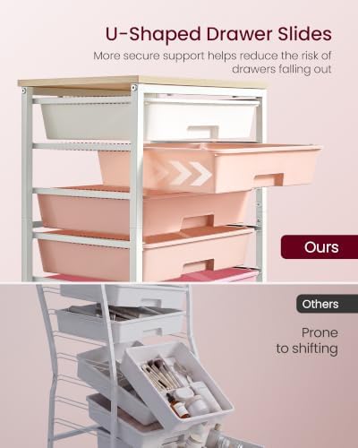 VASAGLE Rolling Cart with Drawers, Craft Organizers and Storage - Image 4
