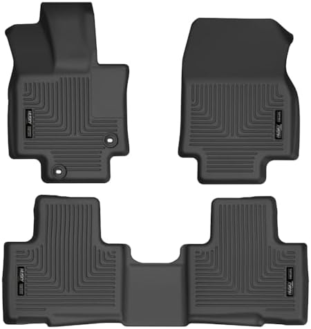 Husky Liners Weatherbeater Floor Mats | Fits 2020-2026 Toyota Highlander | Front & 2nd Row, 3-pc Black - 95791 by HuskyLiners%C2%AE