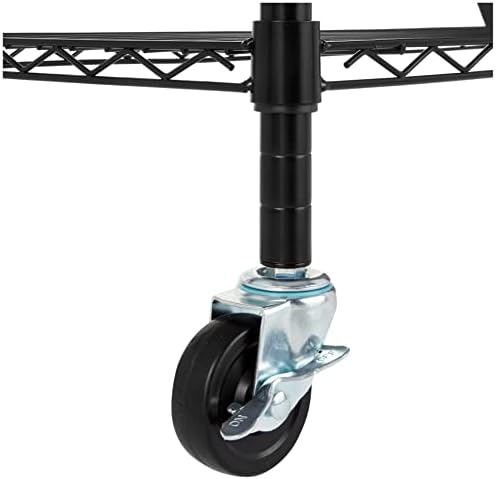 Amazon Basics 5-Shelf Heavy Duty Garage Shelving Storage Rack with 4" Wheel Casters, Adjustable Metal Wire Organizer, 300 lbs Per Shelf, 30" x 14" x 64.75", Black - Image 5