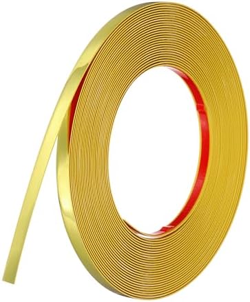 uxcell Gold Peel and Stick Molding Trim, 0.4 Inch x 39.4 ft Self-Adhesive Mirror Tape, Flexible PVC Border Strip for Wall Decoration Tile Edge Ceiling Floor Frame Furniture Decoration by uxcell