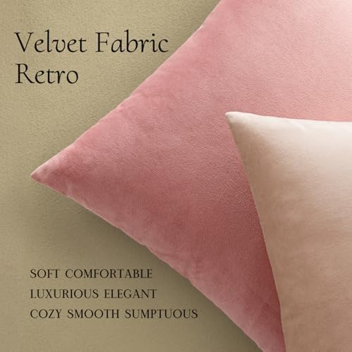 MIULEE Velvet Throw Pillow Covers 16x16 Inch Pack of 2 Dusty Pink - Image 6