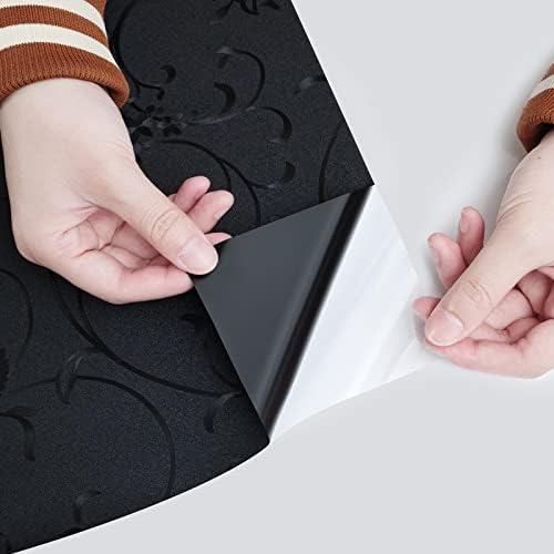 Niviy Window Privacy Film Wheat Flower Frosted Window Glass Film No Glue Door Windows Covering for Office and Home Decoration,Blck 23.6 inches by 157.4 inches - Image 3