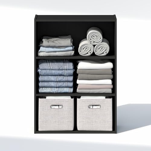 Furinno Reed Closet Organizers and Storage, 3-Tier Closet Organizer, Open Shelf Closet Storage, for Wardrobe, Bedroom, Living Room, Americano - Image 5