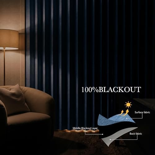 RYB HOME Accordion Style Room Divider Curtains 100% Blackout - Image 5