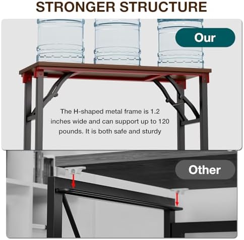 TEMI Small Computer Desk Folding Table - 35.8" Foldable Office Desk, No Assembly, Perfect for Small Spaces in Bedroom, Dorm, or Apartment, Portable Mini Desk or Study Table with Compact Design, Walnut - Image 6