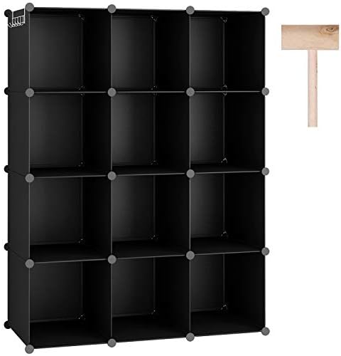 C&AHOME Cube Storage Organizer, 12-Cube Shelf Units, Closet Cabinet Black by CAHOME