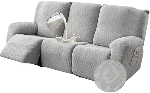 Gennia Waterproof Recliner Sofa Cover,3 Seat Couch Cover,Light Gray by Genina
